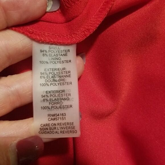 TOMMY HILFIGER Womens Red  Knee Length Party Fit + Flare Dress New 4 - Picture 15 of 15